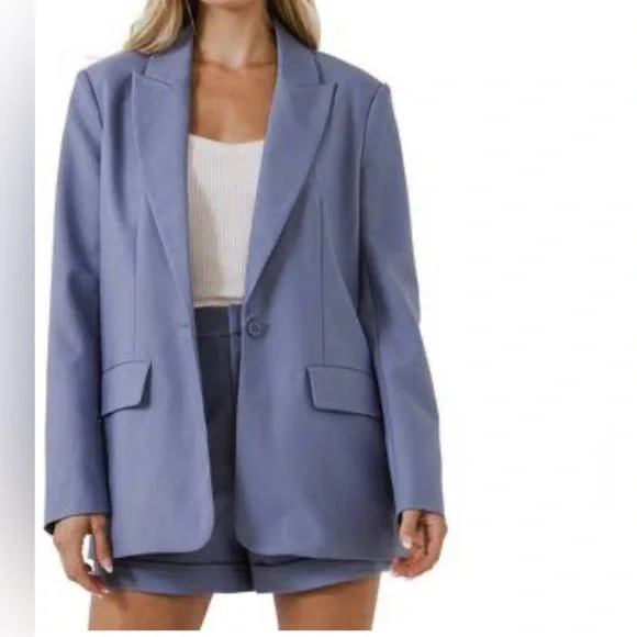 💙Endless Rose Oversized Single Breasted Blazer & Shorts Set - Picture 7 of 16